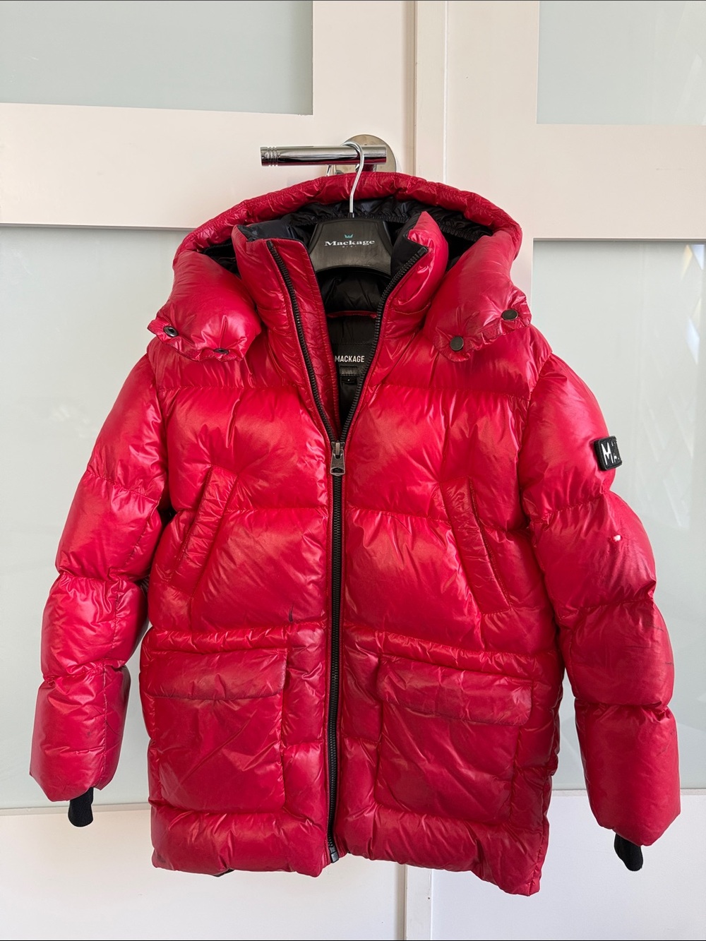 Mackage Kennie 6A Red Down Puffer with Hood
